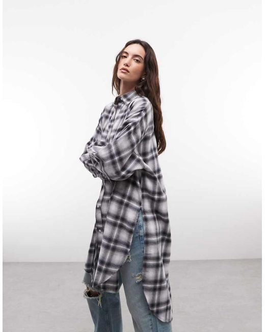 ASOS Blue Oversized Brushed Shirt