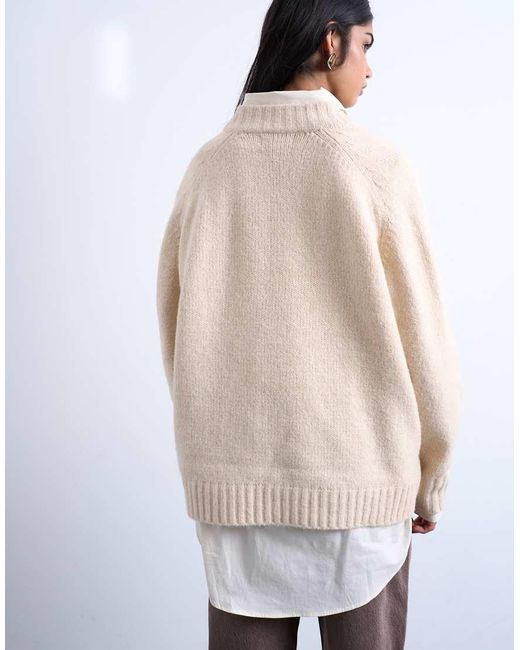 TOPSHOP Red Knit Clean V-neck Sweater