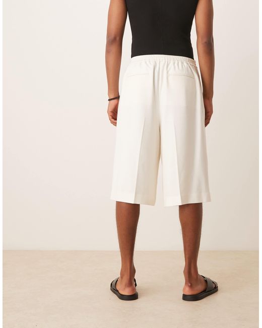 ASOS Natural Smart Oversized Bermuda Shorts for men