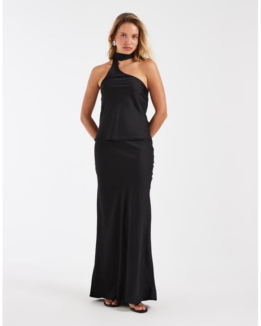 ONLY Black Scarf Detail One Shoulder Top