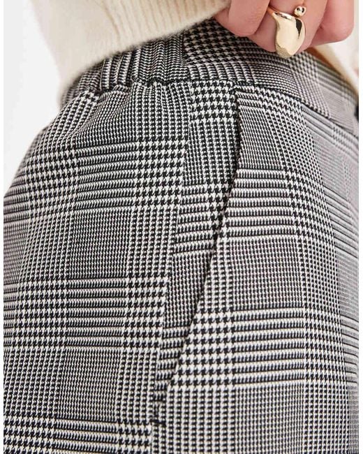 Pantalones De Sastre Monocromáticos De Pernera Recta Holgada Con Estampado De Pata De Gallo De Asos Design Tall ASOS de color Gray