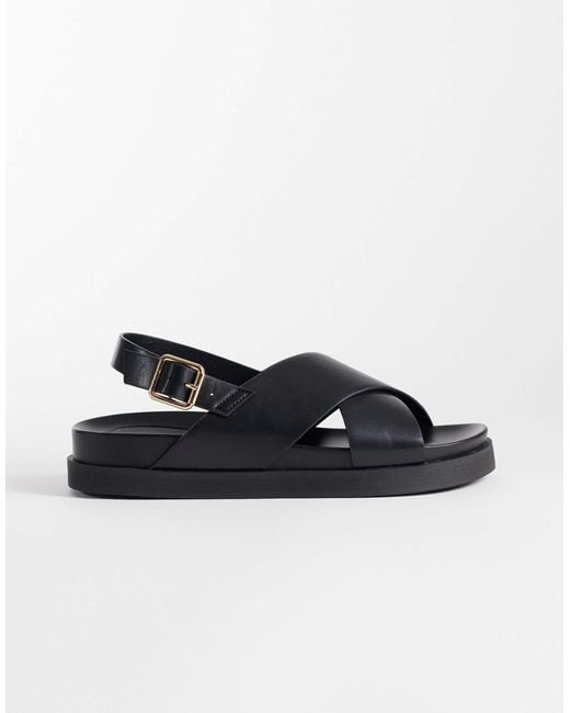 ONLY Black Cross Front Sandals