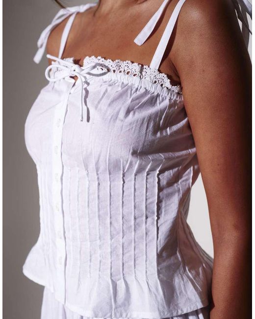South Beach Purple Tie Shoulder Pleated Top