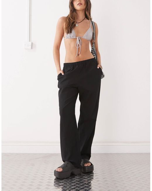 Monki Black – leinenhose