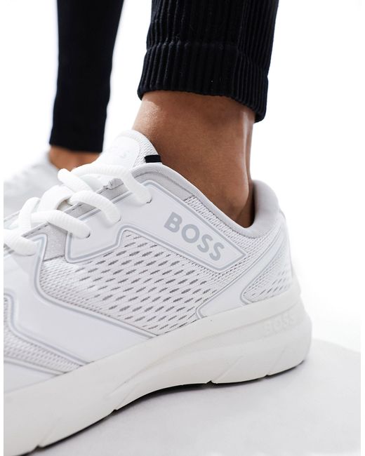 Boss White Owen Runner Sneakers