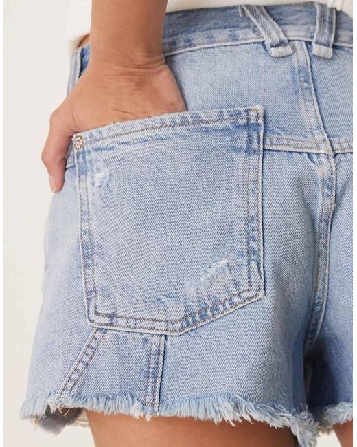 Free People Natural Now Or Never Distressed Denim Shorts