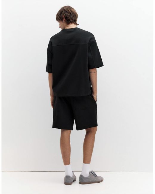 Bermuda molletonné en maille interlock Pull&Bear pour homme en coloris Black