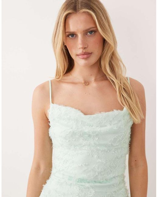 Vila White Cowl Neck Textured Cami Mini Dress