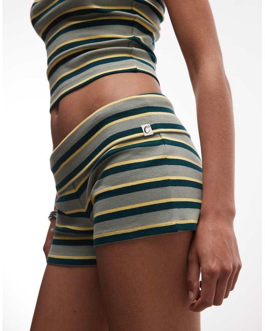 Collusion Multicolor Foldover Booty Short Co Ord
