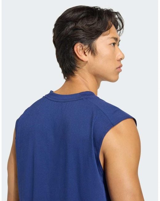 Adidas Blue Workout Essentials Feelready Tank Top for men