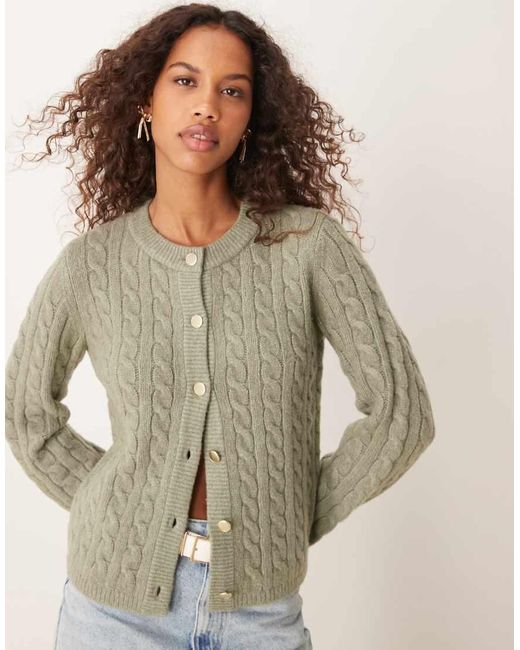 Abercrombie & Fitch Brown Button Up Knit Cardigan