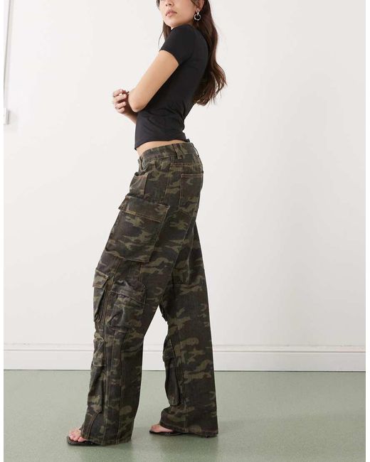 Lioness Multicolor Sweetness Low Rise Pocket Detail Oversized Cargo Jean