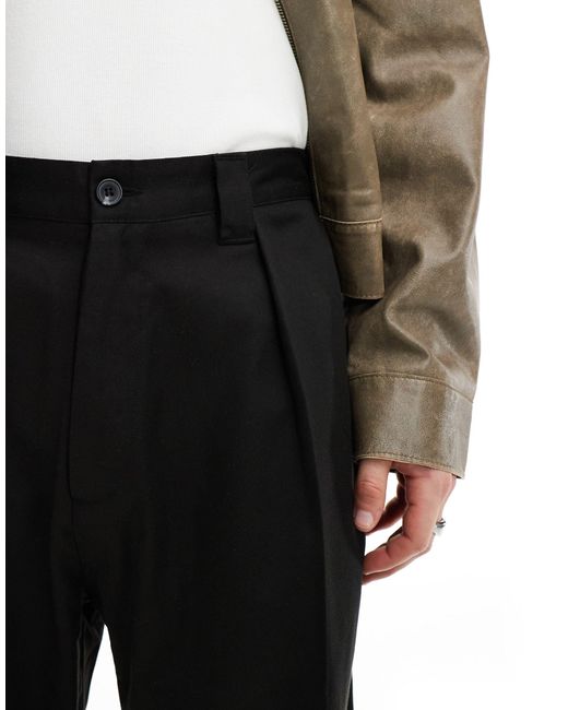 Bershka Black baggy Tailored Trouser for men