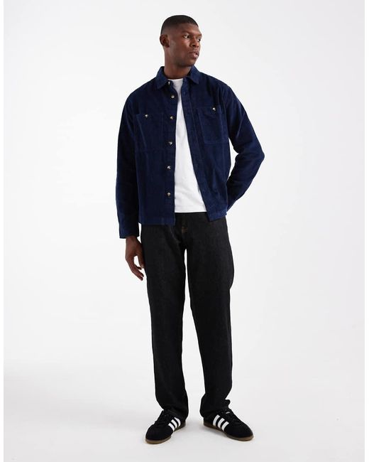 ASOS Coduroy Overshirt in het Blue voor heren