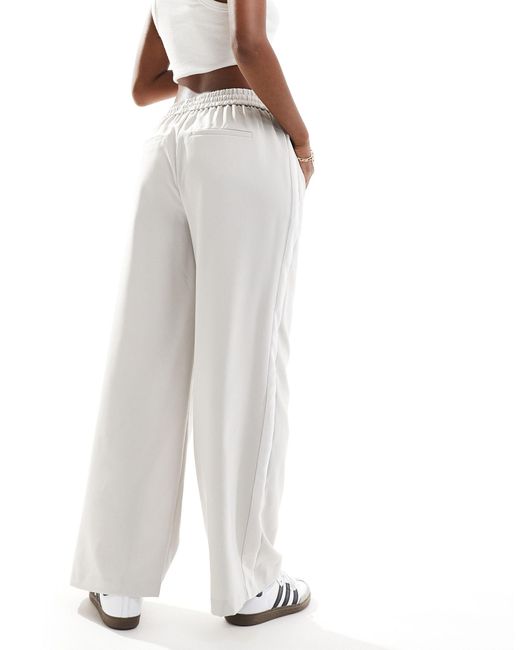 ONLY White Pull On Trouser With Contrast Panel