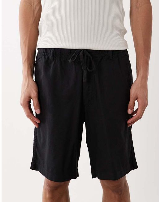Jack & Jones White 2 Pack Linen Mix Shorts for men