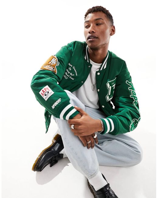 Aape By A Bathing Ape Aape By A Bathing Ape College Varsity Jacket