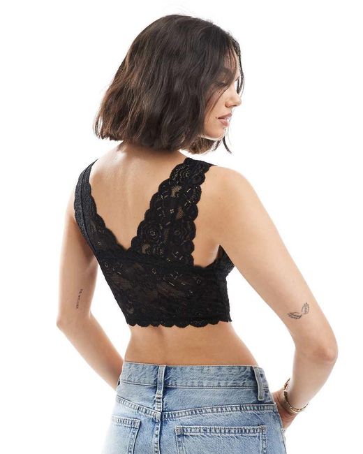 ONLY Black Cropped Lace Bralette