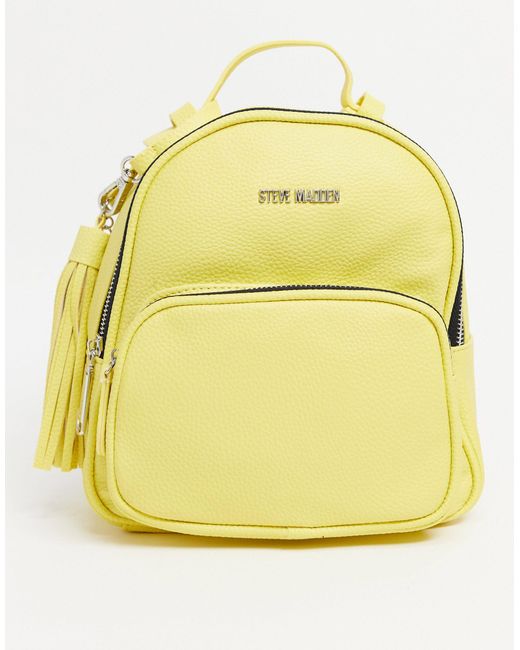 Steve Madden Yellow Logo Backpack