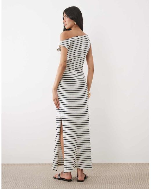 ASOS White Fallen Shoulder Maxi Dress