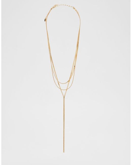 Stradivarius Brown Long Multi-chain Necklace
