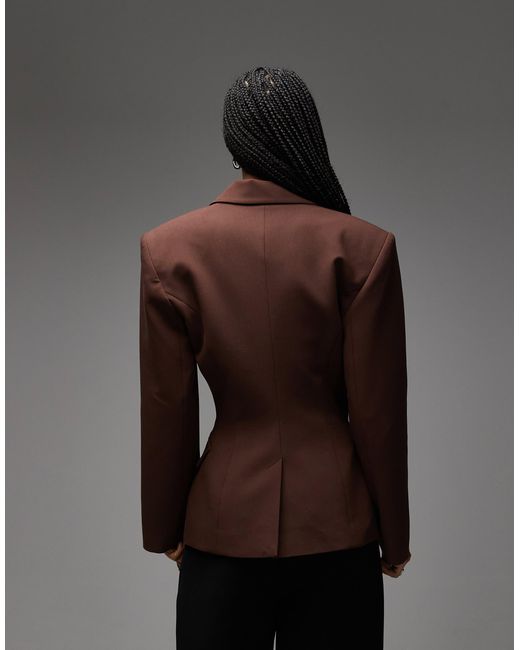ASOS Gray Double Breasted Cinch Blazer