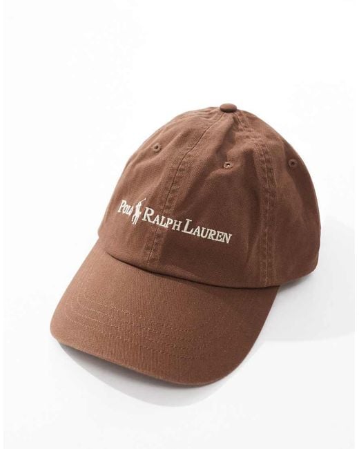 Polo Ralph Lauren Brown Large Logo Stretch Twill Baseball Cap for men