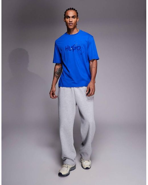 HUGO Blue Hugo Nierofix Chest Logo T-shirt for men
