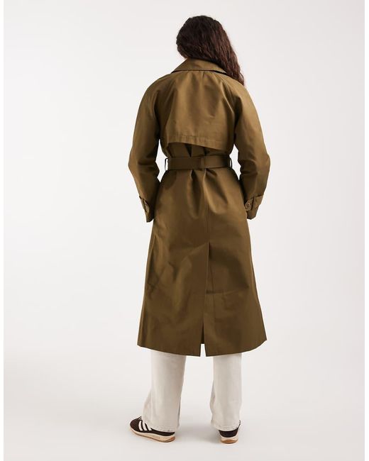 ASOS Green Longline Water Repellent Trench Coat