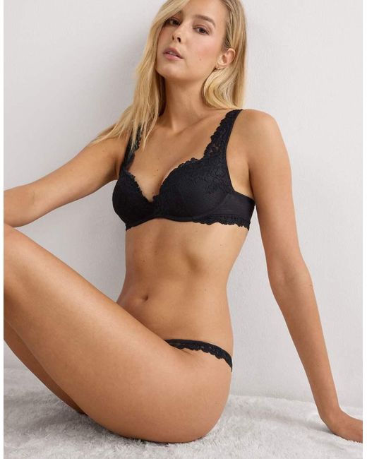 Intimissimi Black Pretty Flowers Gioia Super Push-Up Bra