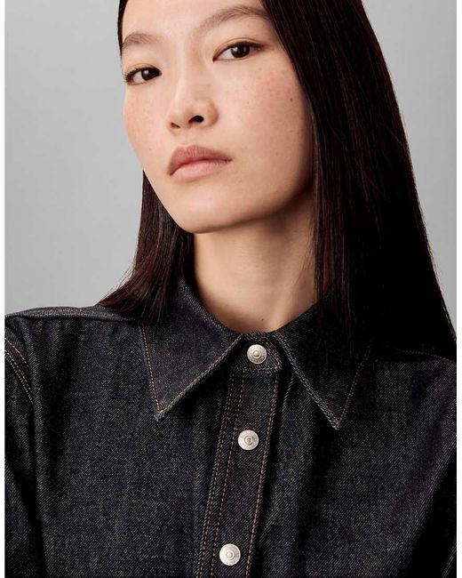 Calvin Klein Black Cinched Denim Shirt