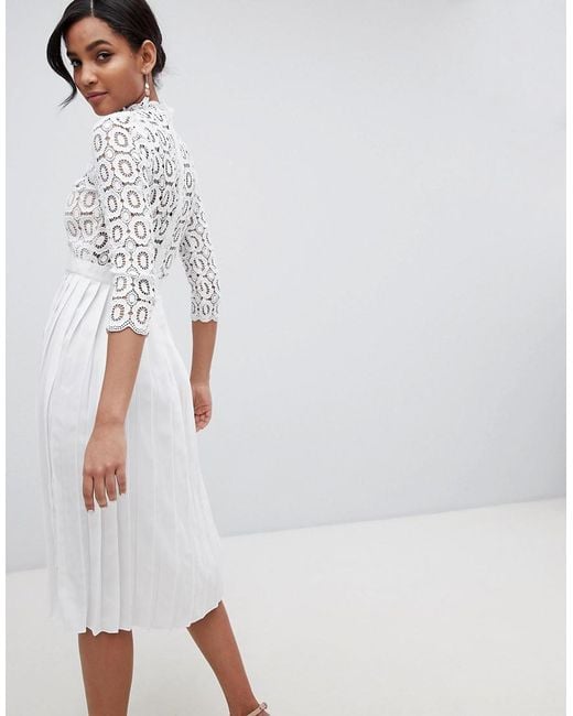 chinese dress ladies Isadora White Crochet Midaxi Dress