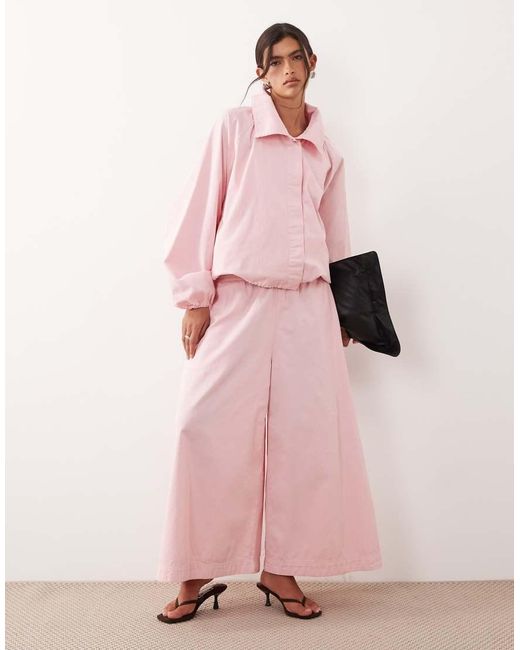 ARRANGE Pink Drawcord Hem Utility Twill Jacket