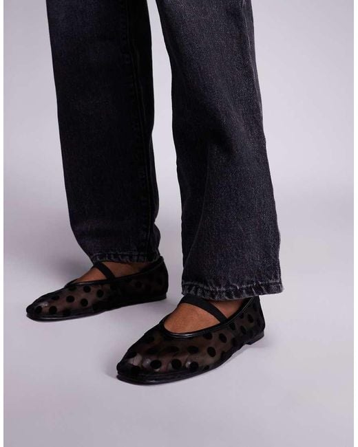 Public Desire Black Lullaby Polka Dot Ballet Flats
