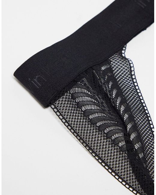 Jock-strap sculptant en dentelle Calvin Klein pour homme en coloris Black