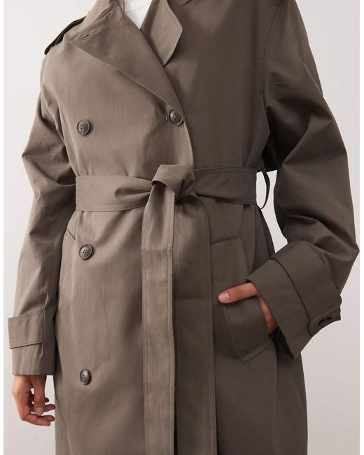 Weekday Oversized Trenchcoat in het Natural