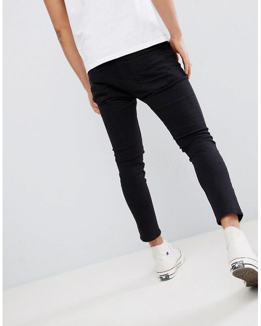 Pull&Bear Tapered Carrot Fit Jeans in Black for Men | Lyst