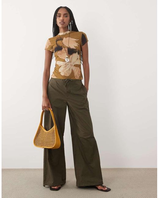 ASOS Brown Short Sleeve Baby Mesh Top