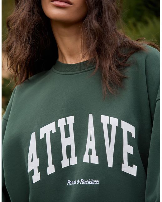 Sweat oversize à logo - forêt 4th & Reckless en coloris Green