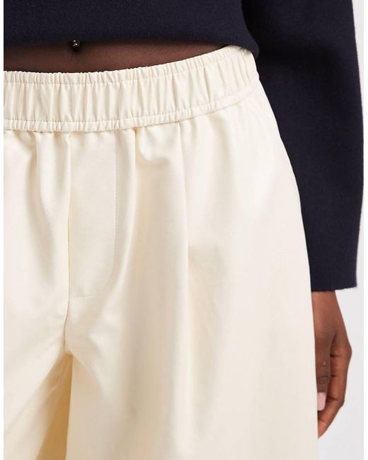 ASOS White Tailored Faux Leather Tapered Trousers