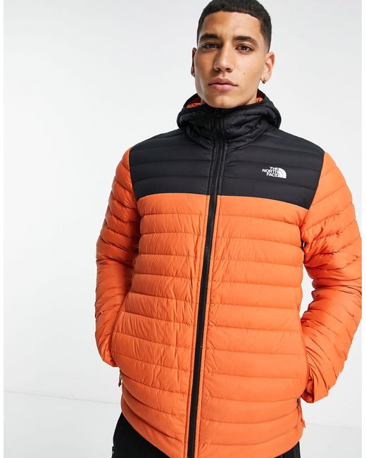 north face orange down jacket