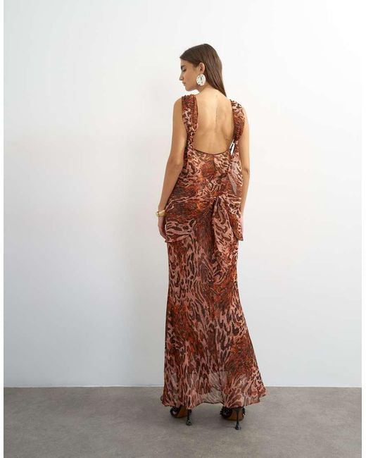 TOPSHOP White Sheer Open Back Maxi Dress