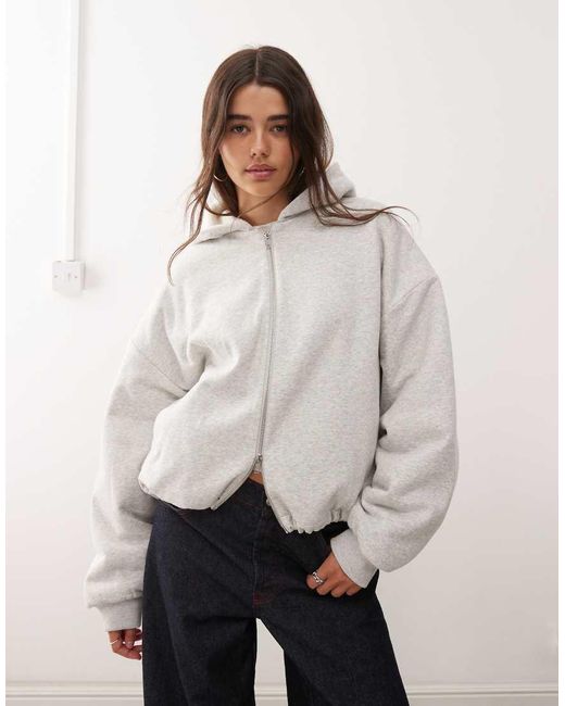 Weekday Natural Oversized Hoodie With Borg Lining