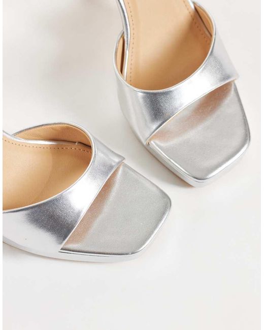 SEQWL White Platform Block Heeled Sandal
