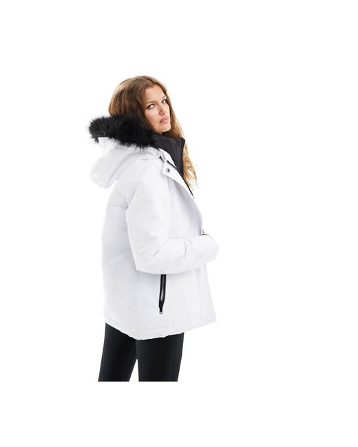 Abrigo blanco con forro guateado Threadbare de color Black