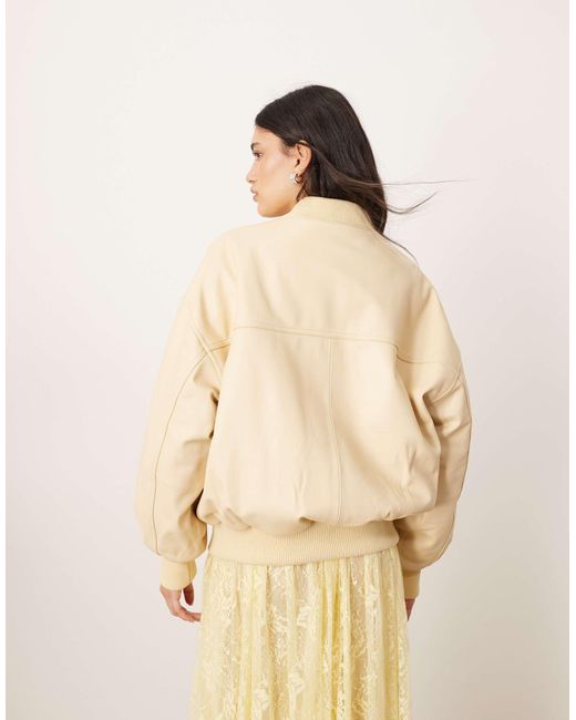 ARRANGE Natural – oversize-bomberjacke aus hochwertigem leder