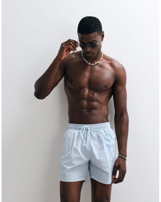 Boss Blue Octopus Swim Shorts With Logo Print for men