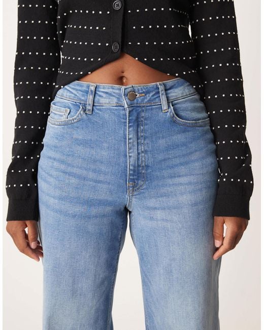 Jdy Blue High Waist Wide Leg Jeans