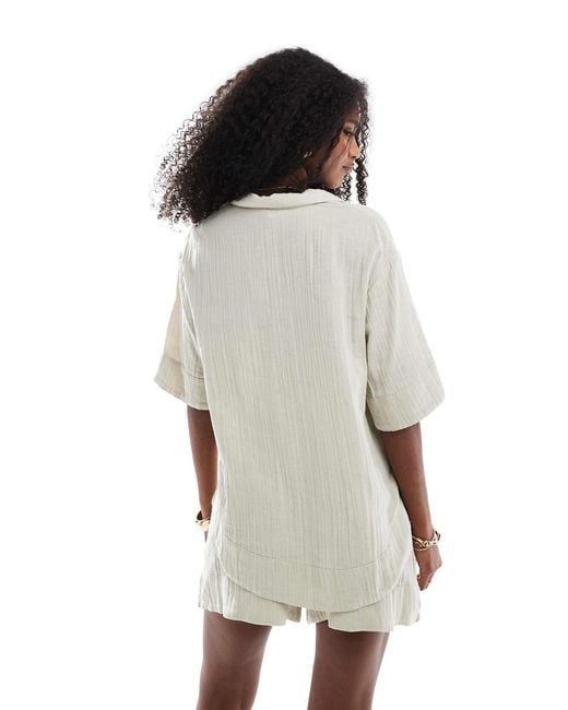 Chemise d'ensemble décontractée et texturée à manches courtes - écru Brave Soul en coloris Natural