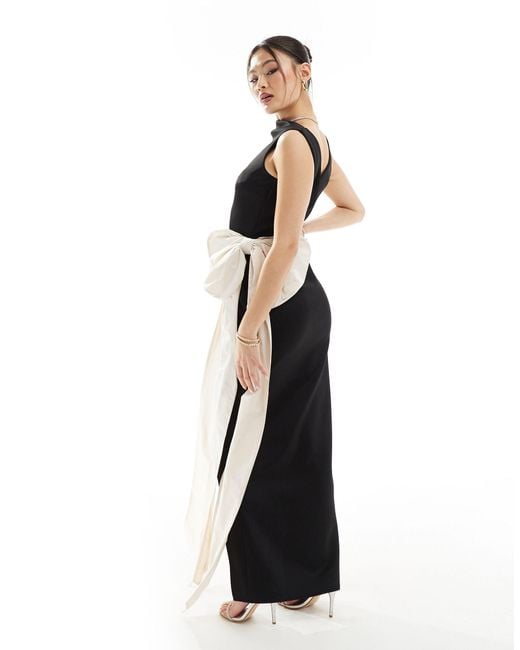 ASOS White Sleeveless Extreme Bow Maxi Dress